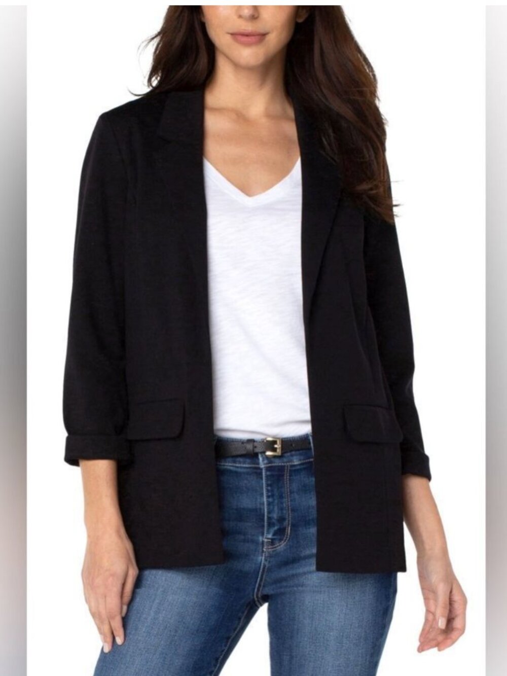 LIVERPOOL | Ponte Boyfriend Blazer w/Princess Darts | Black | Size Small